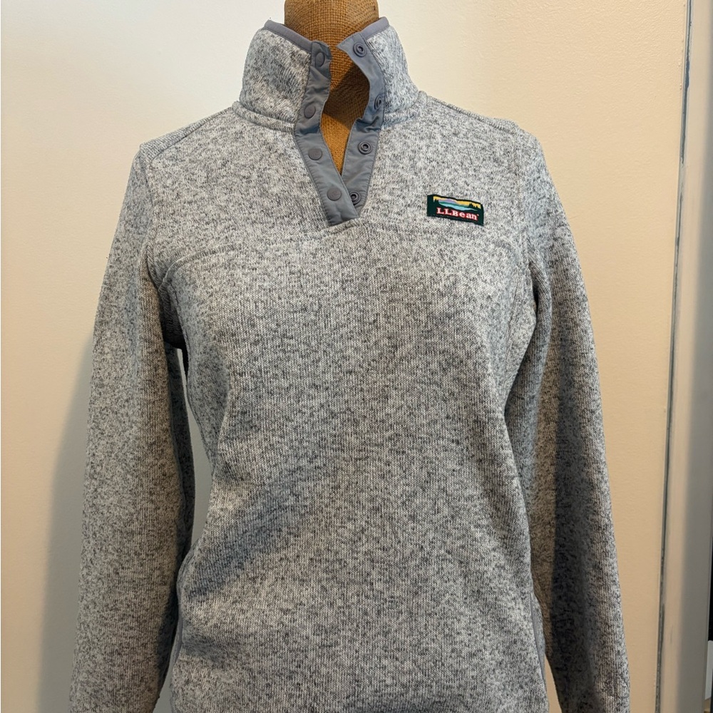 L.L. Bean Heathered Gray Women's Cowl Neck Sweater